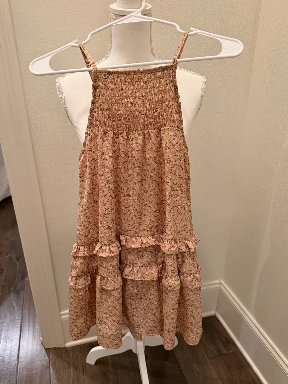Girls' Floral Smocked Strap Dress